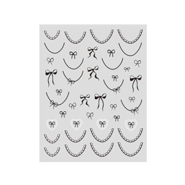 Imagem de Adesivo de unha francesa de renda sonhadora preto e branco autoadesivo de decoração de unhas de duas cores - preto