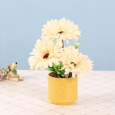Imagem de 23 cm, ramo de flores artificiais, gerbera, ramo de girassol, decoração de jardim, casamento, Natal, festival, artigos de festa, decoração de casa (champanhe)