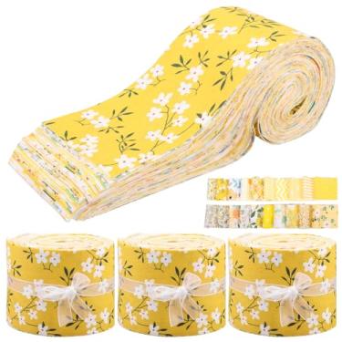 Imagem de ZFLYCANP Jelly Roll Fabric 100% algodão, 160 tiras 19,69/2,56 polegadas tiras pré-cortadas para decoração, acolchoamento, artesanato, costura, toalhas de mesa, capas de almofada e artesanato DIY