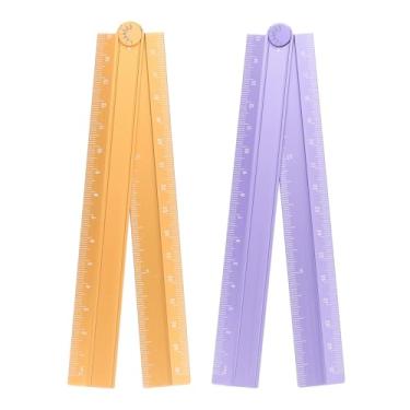 Imagem de Generic 2 réguas retas dobráveis de 30 cm, transferidor métrico de liga de alumínio, réguas dobráveis, ferramenta de medição geométrica com linha angular para escritórios de arquitetos, artistas, 2
