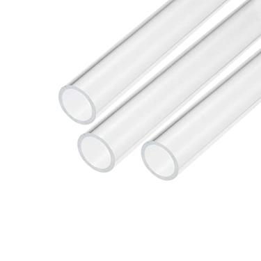 Imagem de Tubo de acrílico transparente tubo redondo rígido 3 peças 16 mm (5/20.3 cm) ID 20 mm (0,8") OD 15.2 cm para lâmpadas e lanternas, sistema de resfriamento de água