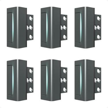 Imagem de GreaTalent Trava de reforço de porta de segurança doméstica à prova de crianças, adiciona alta segurança à casa evita entrada não autorizada, acabamento de construção de alumínio, trava de moldura