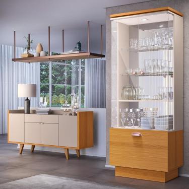 Imagem de Conjunto Cristaleira E Buffet Aparador Decorativo Peggy/albâni Off White/cinamomo G26 - Gran Belo