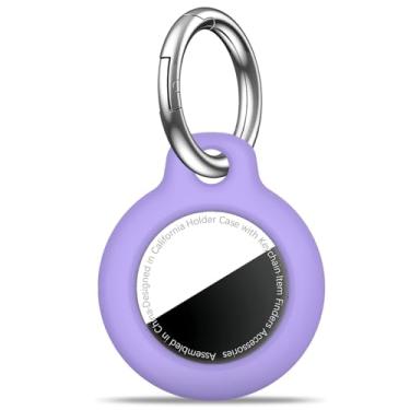 Imagem de Suporte de AirTag para AirTag, capa com chaveiro, antirriscos para AirTags, chaveiro para Apple para AirTags, acessórios de airtag para rastreador de itens GPS, roxo