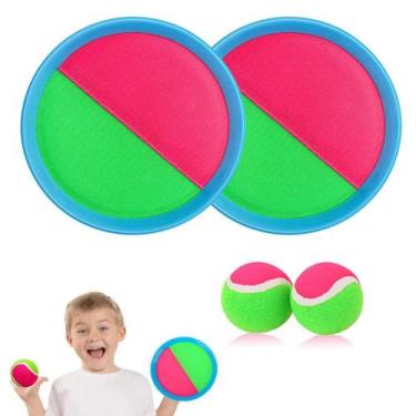 Imagem de Ball Catch Set LRUUIDDE 7,3" Paddles 2 Balls Toy Outdoor