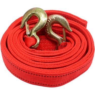 Imagem de Cabo Corda Cinta De Reboque Com Gancho Laranja De 40mm 5m 5t