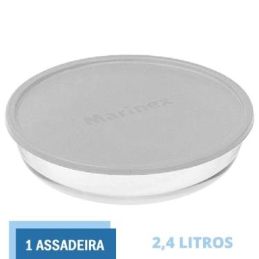 Imagem de Forma Vidro 2,4 L Assadeira Travessa Redonda C Tampa Marinex - NADIR F
