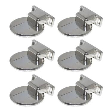 Imagem de 6 Prendedor De Porta Magnético Renna Aço Cromado Adesivo 3M