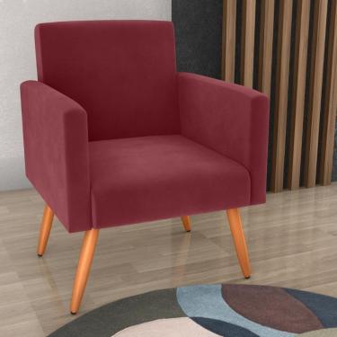 Imagem de Poltrona Para Decoração Belém Veludo Vinho
