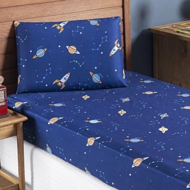 Imagem de Jogo De Cama Lençol Bouti Infantil Kids Solteiro 02 Peças 100% Poliéster - Galáxia