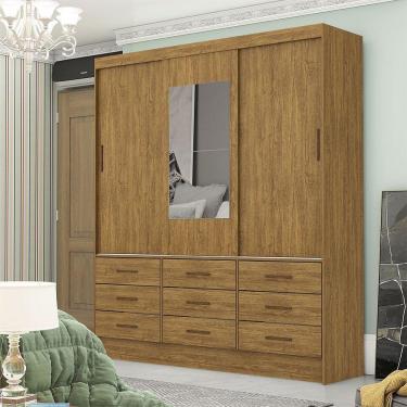 Imagem de Guarda Roupa Sevilha 3pts 9gav Com Espelho Carioca Móveis Cinamomo