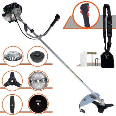 Imagem de Máquina de Cortar Grama Lateral À Gasolina 2T Toyama TBC43H 43cc 1,7HP de Potência 12.000rpm Roçadeira Multifuncional Completa Com 6 Opções de Cortes