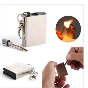 Imagem de Isqueiro Pederneira Militar Em Aço Metal A Prova D'Agua - Taue