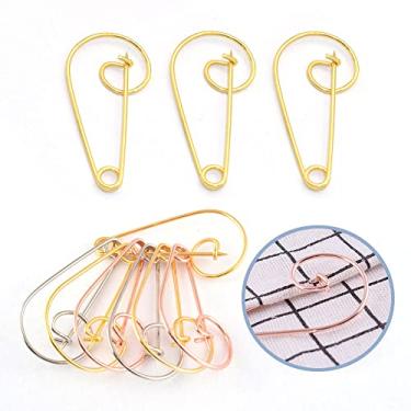 Imagem de Alfinetes de segurança grandes de metal - pino espiral dourado de 5,6 cm para cobertores, saias, artesanato, kilts, artesanato, acessórios para casa, 40 peças (ouro)