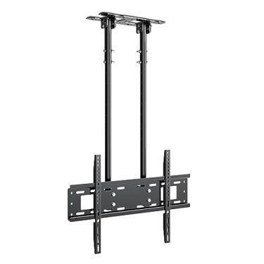 Imagem de Suporte de TV de parede de teto para TV - Suporte de TV ajustável de 2 postes de tela única, suporte de TV inclinável para TVs de 40 a 85 polegadas, suporte de teto, máximo 600 x 400 mm,