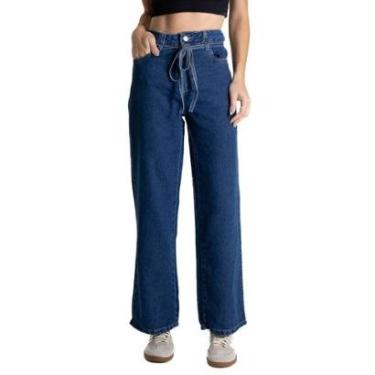 Imagem de Calça Jeans Sawary Wide Leg Petit - 280814 - Azul médio 46-Feminino