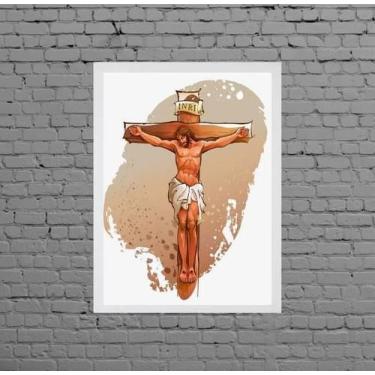 Imagem de Quadro Decorativo Jesus Cruxificado 24X18Cm - Quadros On-Line