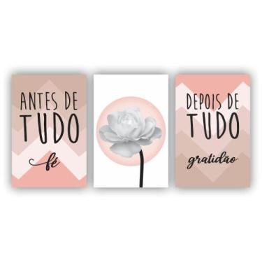 Imagem de Kit Placas Quadros 3 Pçs 20X30 Religião Antes De Tudo Rose - X4adesivo