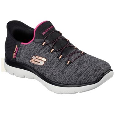 Imagem de Skechers Tênis feminino Slip-ins Summits Dazzling Haze - Largura larga, Preto Multi, 9 Wide