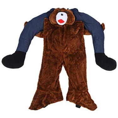 Imagem de Fantasia de urso adulto de desenho animado MUNEFE, fantasia de mascote de ursinho de pelúcia adulto, passeio de transporte no ombro de porquinho para festivais de Halloween,