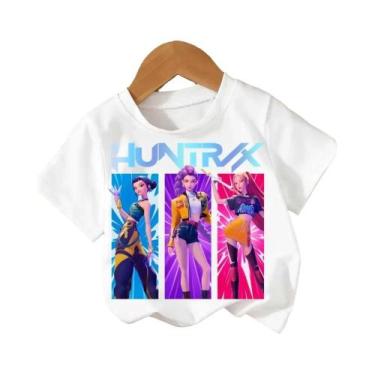 Imagem de Camiseta Infantil De Algodão Kpop Demon Hunters Harajuku Cartoon Top D