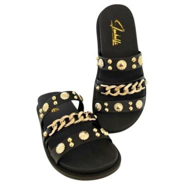 Imagem de Sandália Papete Original Correntes e abs feminina Leve Macia - Izabell