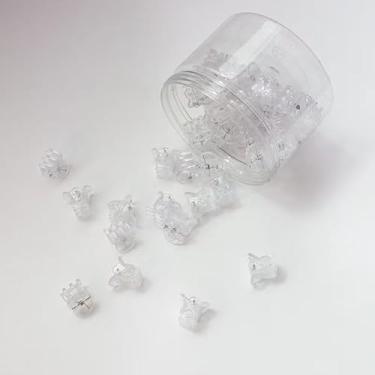 Imagem de Mini grampos de cabelo de plástico branco de 36 peças – design transparente, aderência forte para pentear/franja/coques, clipes decorativos multiuso