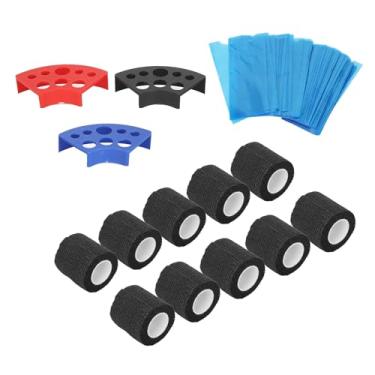 Imagem de Cryfokt Capas de Caneta de Tatuagem Com Aderência à Prova de Deslizamento e Durabilidade Aprimorada para Uma Experiência de Tatuagem Limpa e Duradoura para Tatuadores Profissionais, Capas de Máquina Azuis de 200 Unidades Com Fitas Adesivas para Suprimentos de (Preto)