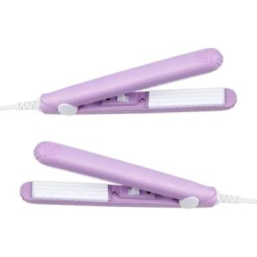 Imagem de Mini Chapinha Alisadora com Placas de Cerâmica, Portátil, Rápido Aquecimento, Ideal para Alisamento Preciso e Viagens (roxo)