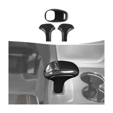 Imagem de SQQP Capa para manípulos de câmbio para Dodge Charger 2012-2014 e Durango/para Jeep Grand Cherokee 2014-2015 (fibra de carbono, 3 peças)