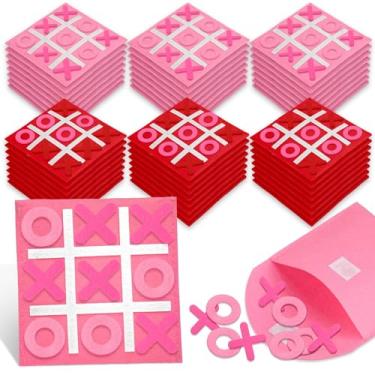 Imagem de 24 Pack Valentines Day Tic Tac Toe Strategic Board Valentine's Day Gifts Exchange Prizes Valentine Card for Party Favors