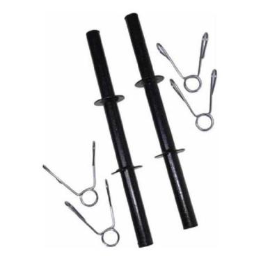 Imagem de Par De Halteres 40 Cm Preto Para Musculação Halteres Barras