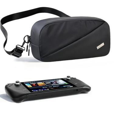 Imagem de Lacdo Mala de Transporte para Nintendo Switch 2/Steam Deck OLED/ROG Xbox Ally X Mala Portátil de Armazenamento, Bolsa a Tiracolo, Mala para Steamdeck Switch 2, Bolsa para Consola e Acessórios, Preta