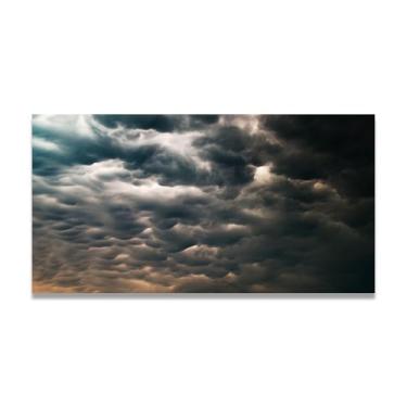 Imagem de LKXGRRSFG Aglomerados de nuvens escuras, foto real, cidade, mar, neve, vale, rio, nascer do sol, impressão em tela para decoração de casa, 20 x 36 cm, sem moldura