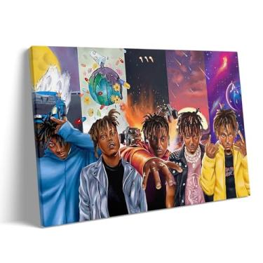 Imagem de Juice WRLD Canvas Wall Art Evolution Collage Wall Decor Pôster com impressão vibrante de rapper, arte de imagem estética de música inspiradora para quarto, sala de jogos, sala de estar, bar, estúdio