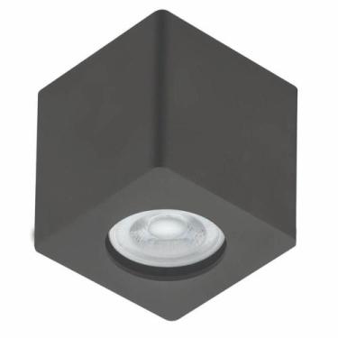 Imagem de Spot de Sobrepor Quadrado Preto Zoom Luminária de Teto Baixa 1 Lâmpada