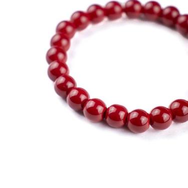 Imagem de Pulseira Pedra Natural Jade Vermelho Vivo 8 mm - Lua Mística