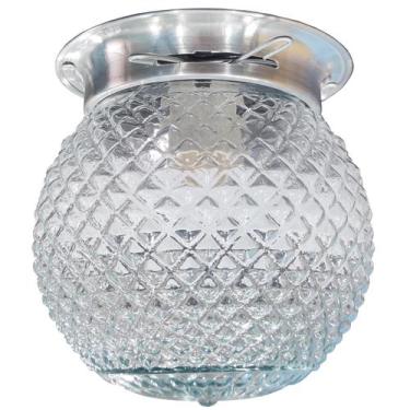 Imagem de Plafon Colonial Chapa Natural Globo Bico de Jaca Incolor - Jota Ilumin