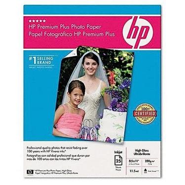 Imagem de HP Papel fotográfico Q6568A Premium Plus de alto brilho (25 folhas, 21,6 x 28 cm)