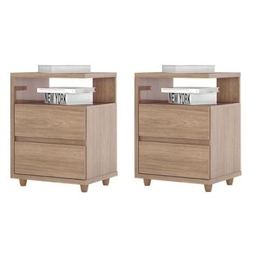 Imagem de Kit 2 Mesas de Cabeceira Campeche Jequitibá Brilho - Henn