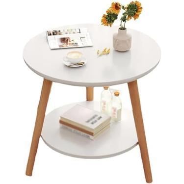 Imagem de Mesa de cabeceira para quarto pequena sala de estar sofá mesa lateral mesa de centro pequena rack de mesa redonda varanda (cor: D, tamanho: 40 * 41 cm) (D 50 * 49 cm)