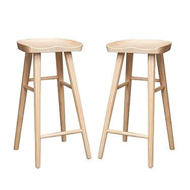 Imagem de AkosOL Banqueta de bar, bancos altos de cozinha, banquinho de cozinha para café da manhã, cadeira de jantar de madeira maciça