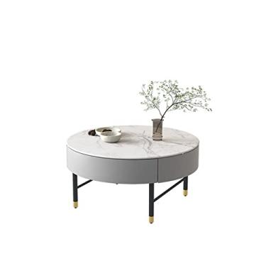Imagem de UWEREBFM mesas de canto mesa de centro redonda sala de estar casa moderna minimalista estilo nórdico pequeno apartamento cinza mesa de centro mesa lateral para espaços pequenos
