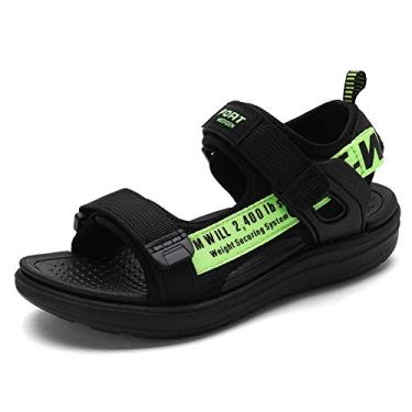 Imagem de Shadowfax Sandálias aquáticas para meninos, caminhadas ao ar livre, tiras ajustáveis, sandálias esportivas, 1996 preto/verde, 6 Big Kid