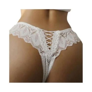 Imagem de Calcinha G String Transparente De Renda Com Cintura Baixa Para Mulhere
