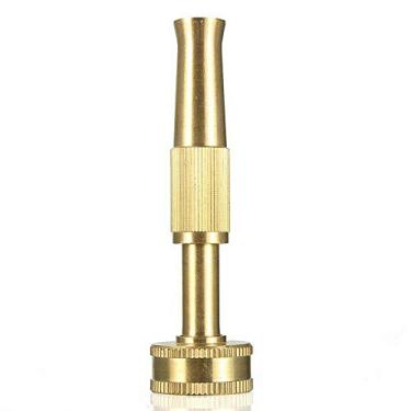 Imagem de Bico de Mangueira Conexão Latão Maciço 3 4 Polegada Ajustável para Aspersor Alta Pressão Rega Jardim Lavagem Carros Veículos Limpeza Janelas em Casa com Controle Fluxo Jato Completo e Função Desligame