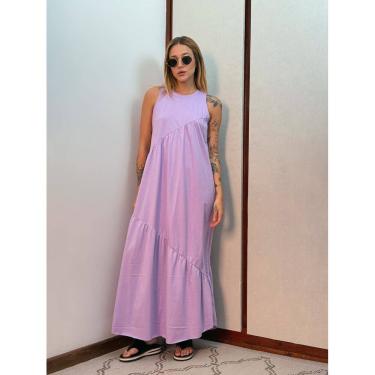 Imagem de Vestido Longo Feminino Soltinho malha algodão Aveloz Lilás