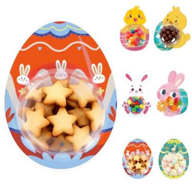 Imagem de bomis Pacote com 24 cartões infantis de Páscoa para intercâmbio de sala de aula - Design de máquina de chiclete com suportes redondos, cartões de doces DIY coelhinhos ovos pintinho para lembrancinhas