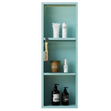 Imagem de Nicho de chuveiro de aço inoxidável, armários de armazenamento embutidos, ferragens de banheiro de metal, armários de remédios para banheiro, banheiro, quarto, sala de estar (verde, 30 x 90 x 12,5 cm