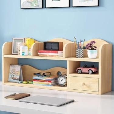 Imagem de Organizador de estante de mesa de mesa material de madeira maciça multicamadas, suporte de carga forte e fácil de limpar para escritório, decoração de casa, cozinha (tamanho: 120 * 21 * 45 cm)